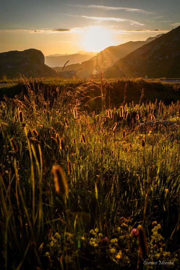 Coucher de soleil au Cormet de Roselend